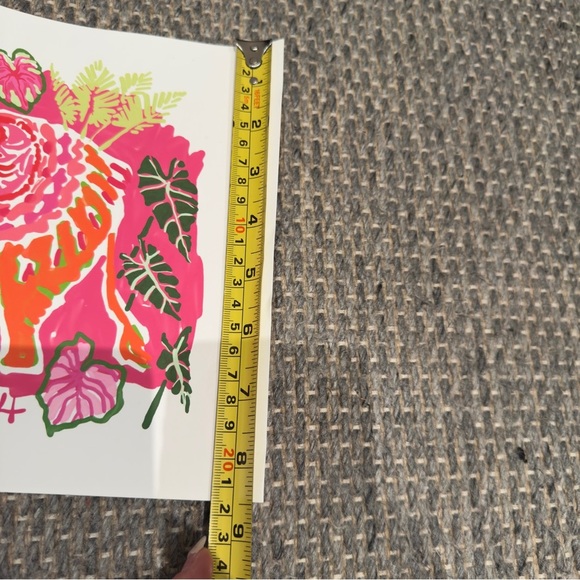 Lilly Pulitzer - Colorful Elephant Art 11x8.5 Signed Copy #20/500 - Picture 4 of 4
